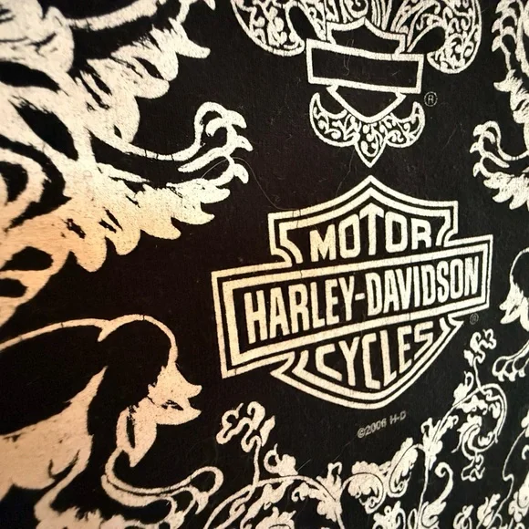 Harley-Davidson Black Shirt with Orange Logo - Picture 4 of 5